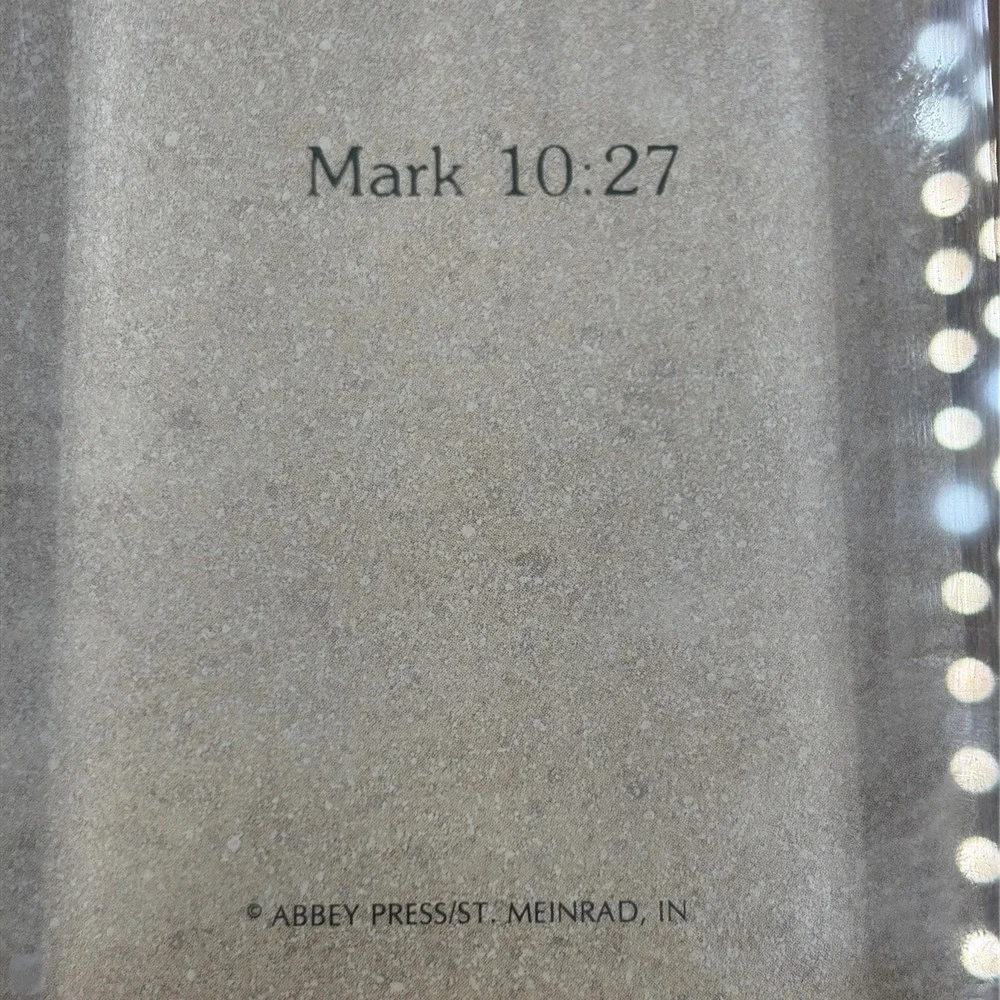 Abbey Press Wood Cross Shadow Box‎ Bible Scripture Verse Mark 10:27 USA